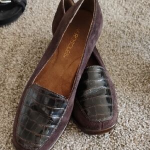 Brown and Black Crocodile Pattern Loafers